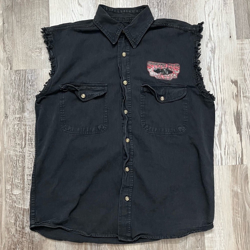 Vintage 2000s Sturgis Bike Week Vest Mens Medium Black